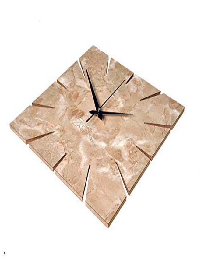 7CR Square Marble Finish Wooden Wall Clock-Beige (Size- 28x28 cm) - Image 3